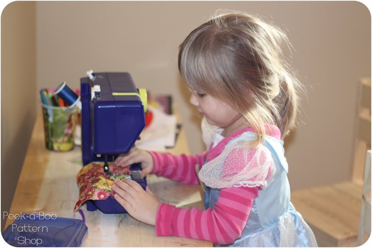 girl with sewing machine