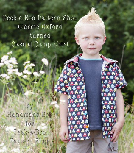 Classic Oxford turned Casual Camp Shirt with Handmade Boy - Peek-a-Boo ...