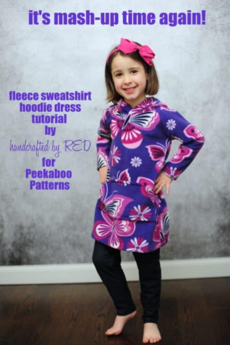 Fleece Sweatshirt Hoodie Dress Tutorial