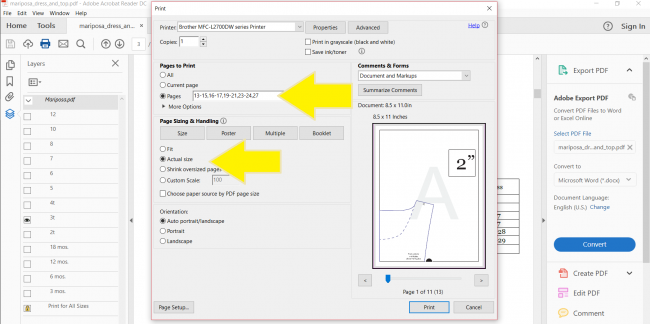 How to Print PDF Sewing Patterns