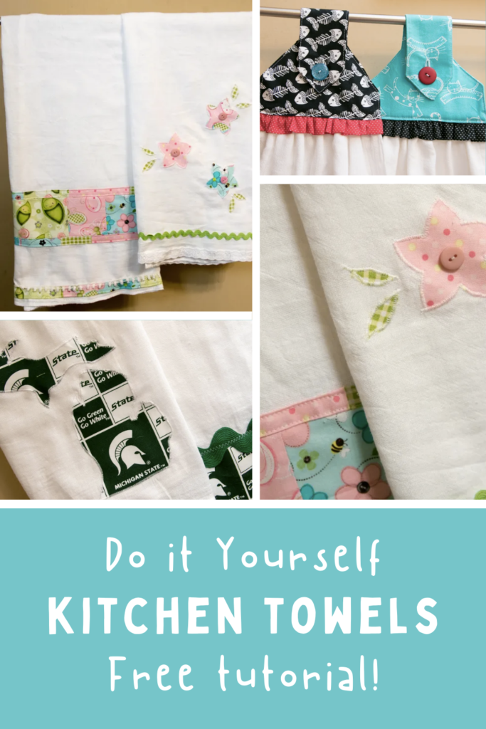 Stay Put Kitchen Towels - they don't slip off! free sewing tutorial