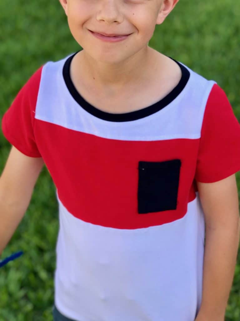 how to sew a color-blocked shirt