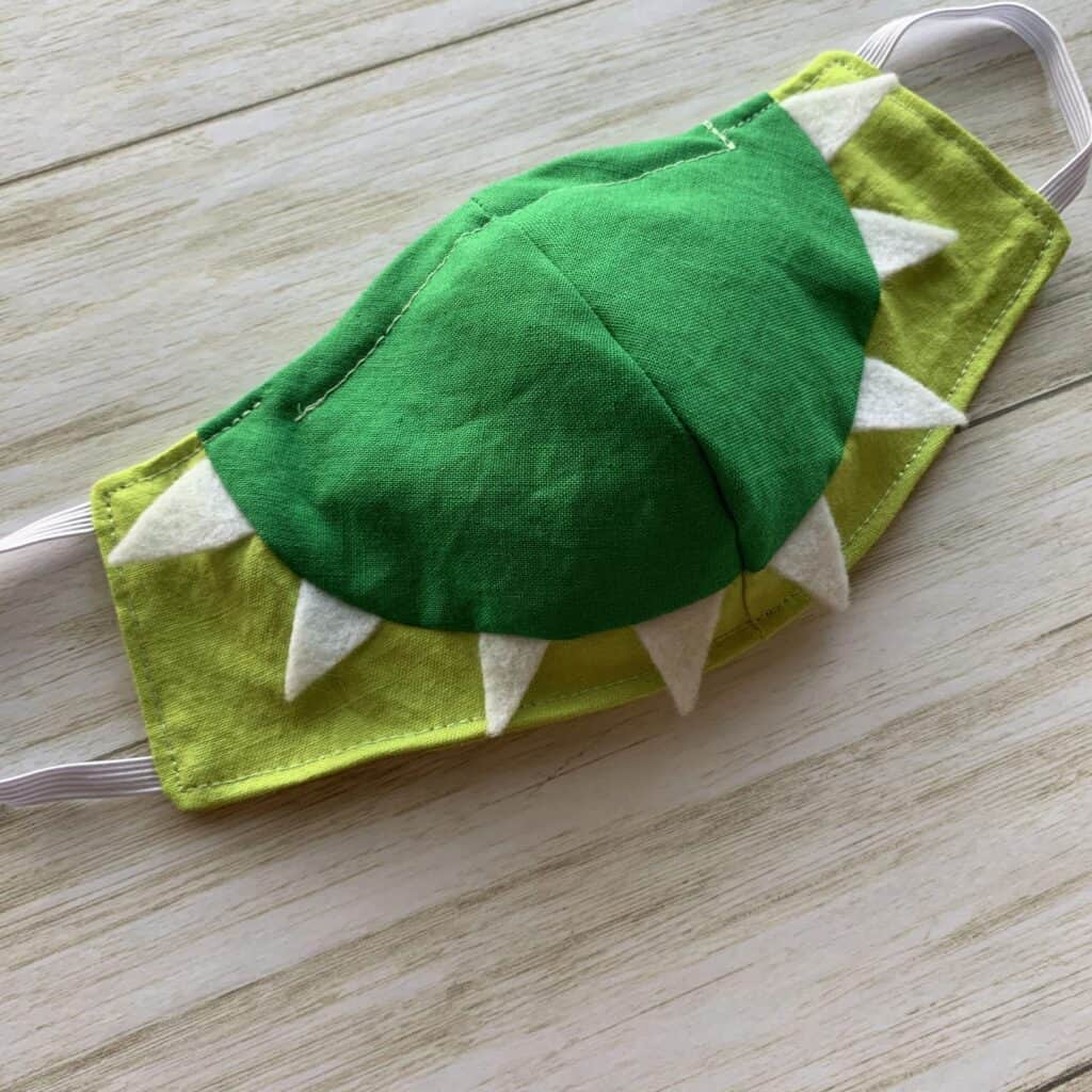 How to Make a Dinosaur Cloth Face Mask - Peek-a-Boo Pages