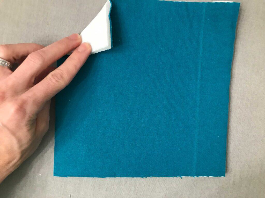 Attaching flex foam to lining of eye glass case