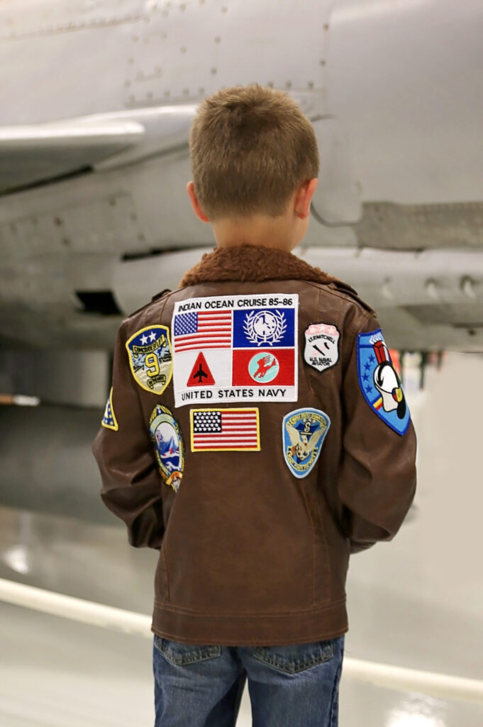DIY Top Gun Costume Kids Leather Jacket Flightsuit
