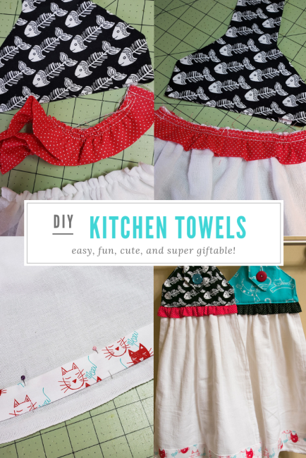 Half-Handmade Appliqued DIY Tea Towels