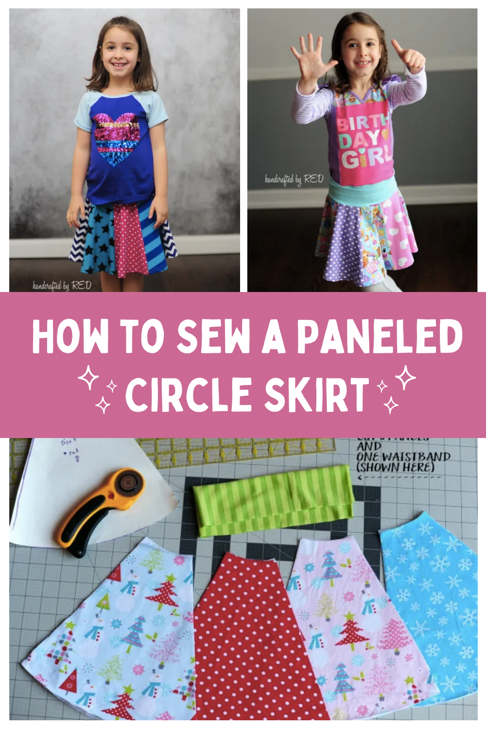 Girls ruffle circle skirt pdf sewing pattern